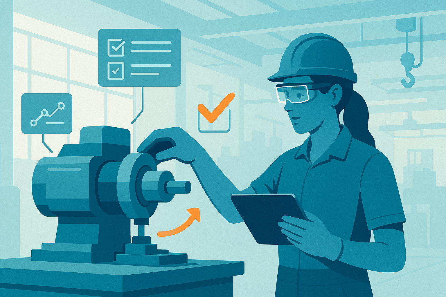 Technician performing error-free assembly with AR-guided work instructions